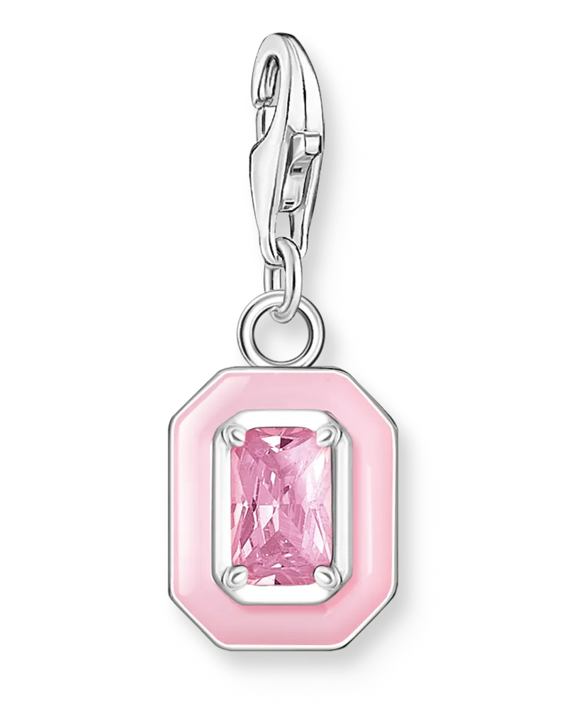 Thomas Sabo Damen Charm-Anhänger pinker Stein Silber, Sterlingsilber, Charm Club Collection Pink