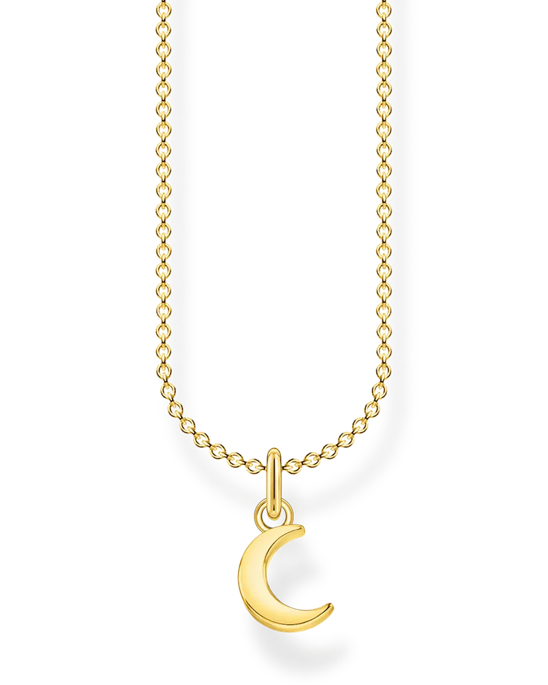 Thomas Sabo Damen Kette Mond gold, Sterlingsilber Gelbgold vergoldet, Charming Collection Gelbgoldfarben