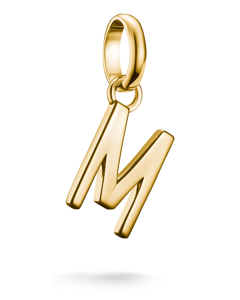 Thomas Sabo Damen Charm-Anhänger Buchstabe M Connect vergoldet, Sterlingsilber Gelbgold vergoldet Gelbgoldfarben