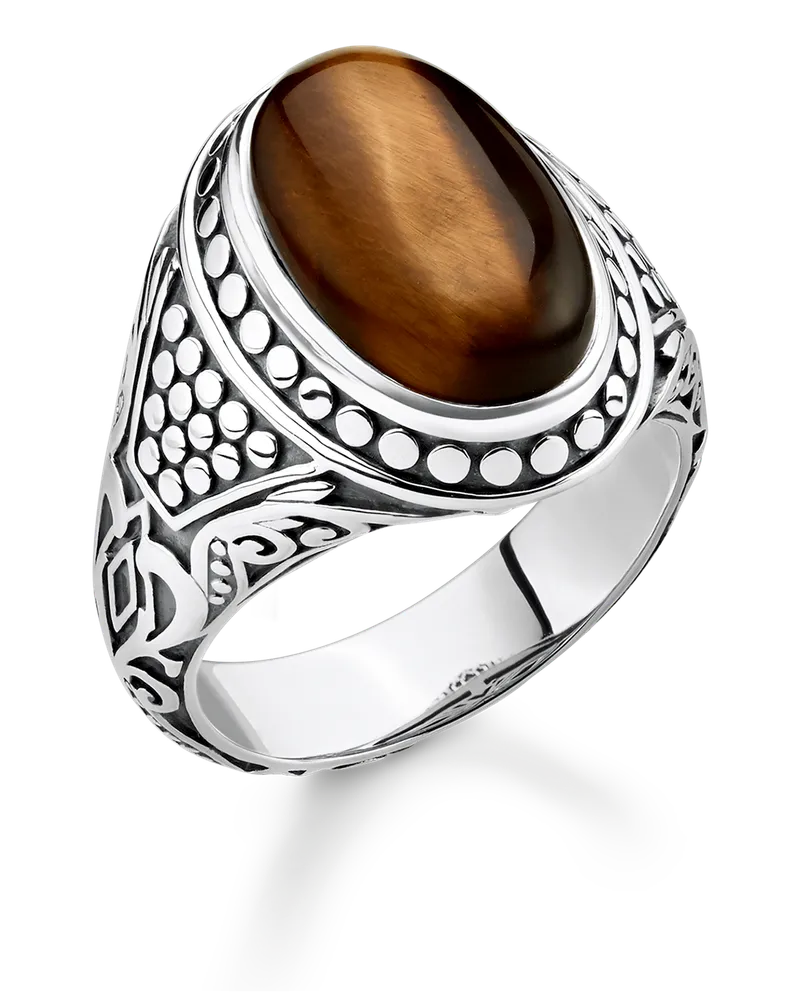 Thomas Sabo Herren Ring braun, Sterlingsilber Braun
