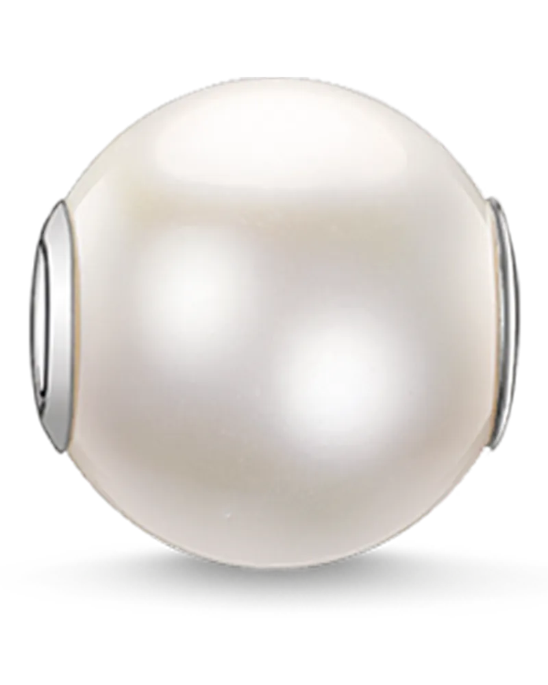 Thomas Sabo Bead Weiße Perle Groß Silberfarben