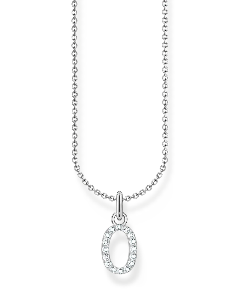 Thomas Sabo Damen Kette mit Buchstaben-Anhänger O Silber, Sterlingsilber, Charming Collection Silberfarben