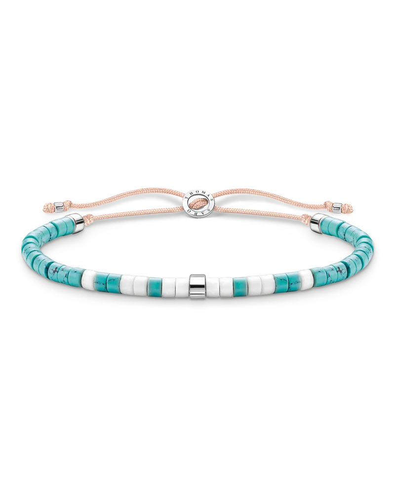 Thomas Sabo Damen Armband mit türkisen Steinen, 058, Charming Collection Beige