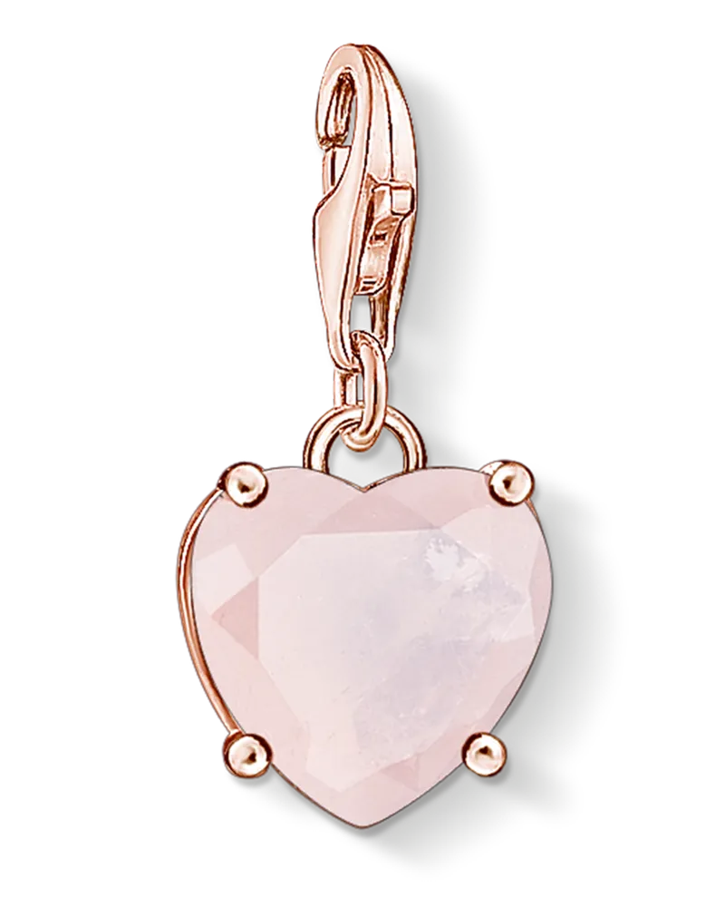 Thomas Sabo Charm-Anhänger Herz mit pinkem Stein Pink