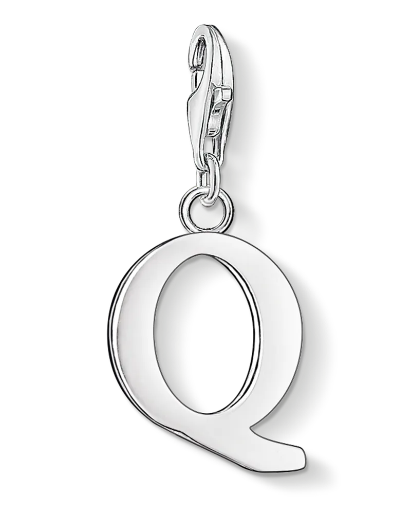 Thomas Sabo Damen Charm-Anhänger Buchstabe Q, Sterlingsilber, Charm Club Collection Silberfarben