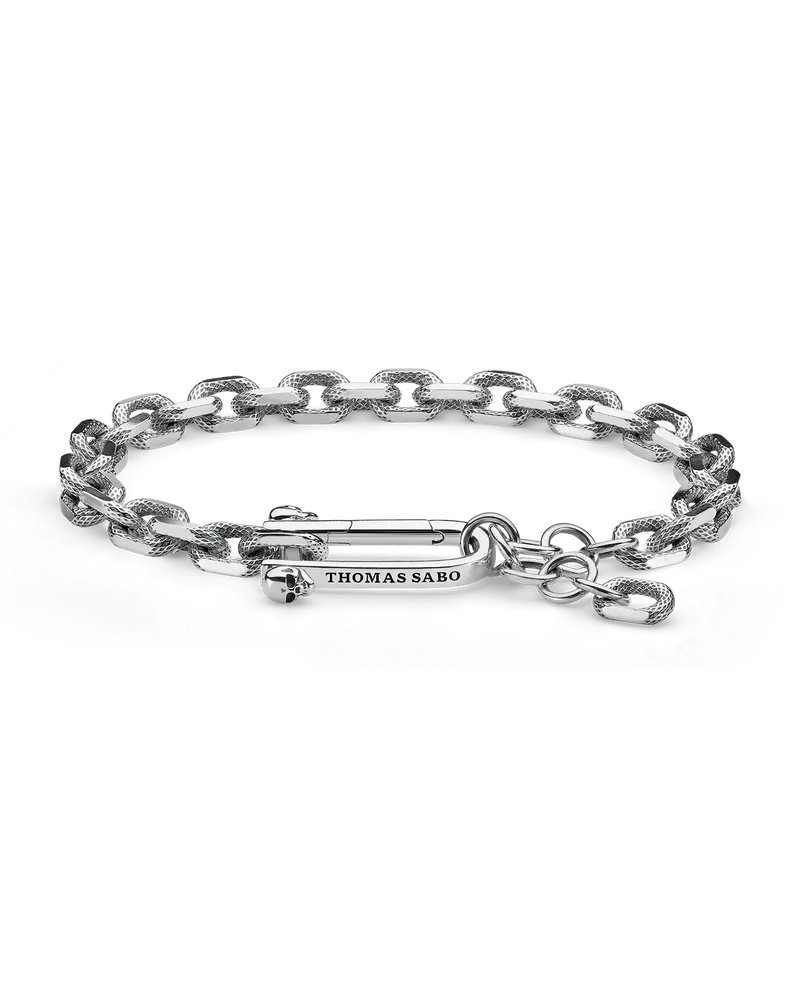 Thomas Sabo Herren Armband Iconic, Sterlingsilber geschwärzt Silberfarben