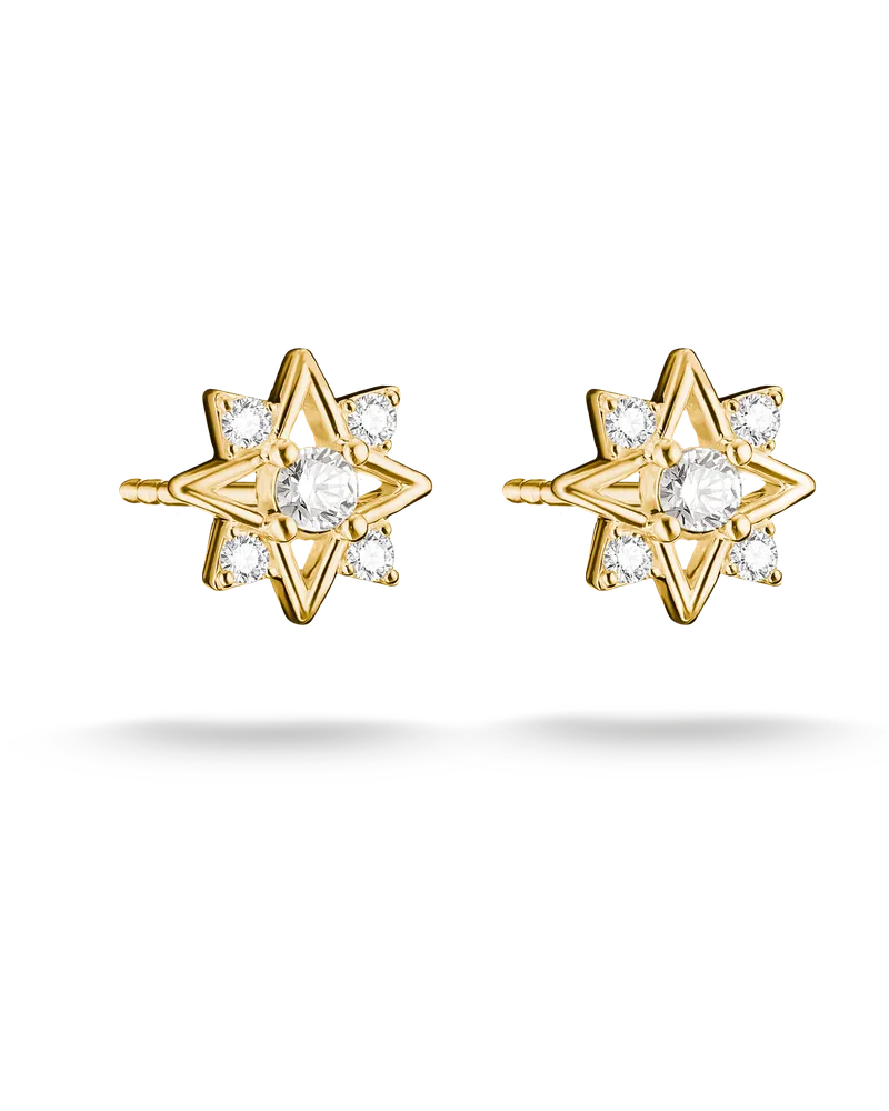 Thomas Sabo Ohrstecker Stern mit weißem Zirkonia weiß H2380-M01-14 Gelbgoldfarben