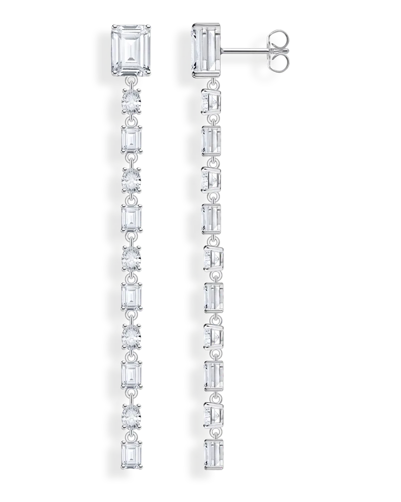Thomas Sabo Damen Ohrringe mit weißen Steinen Silber, Sterlingsilber Silberfarben