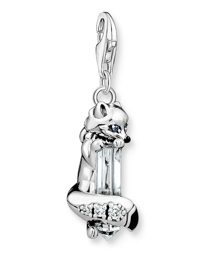 Thomas Sabo Damen Charm-Anhänger Fuchs silber, 129, Charm Club Collection Blau