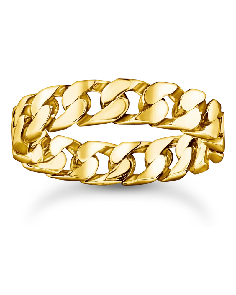 Thomas Sabo Herren Ring Kettenglieder vergoldet, Sterlingsilber Gelbgold vergoldet Gelbgoldfarben