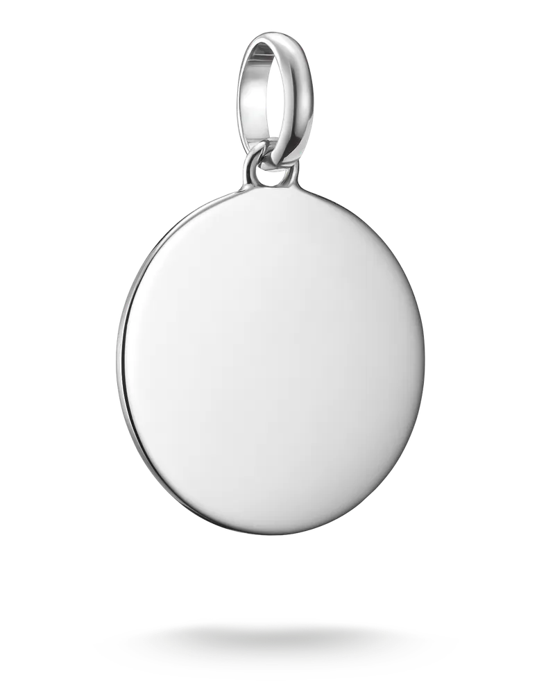 Thomas Sabo Damen Charm-Anhänger Coin groß Connect Silber mit Gravur, Sterlingsilber Silberfarben