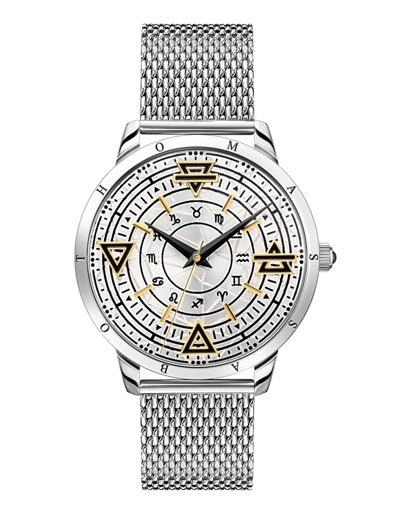 Thomas Sabo Herren Herrenuhr Elements of Nature silberfarben, Edelstahl Gelbgoldfarben