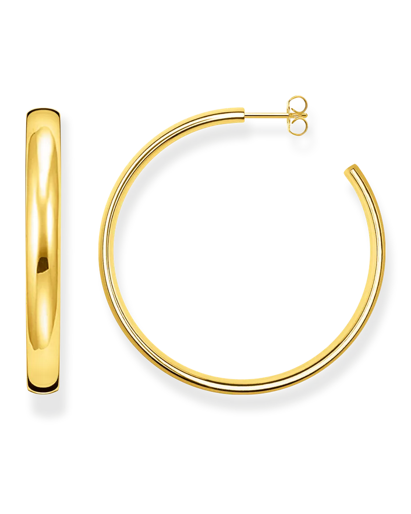 Thomas Sabo Damen Creolen Chunky groß vergoldet, Sterlingsilber Gelbgold vergoldet Gelbgoldfarben