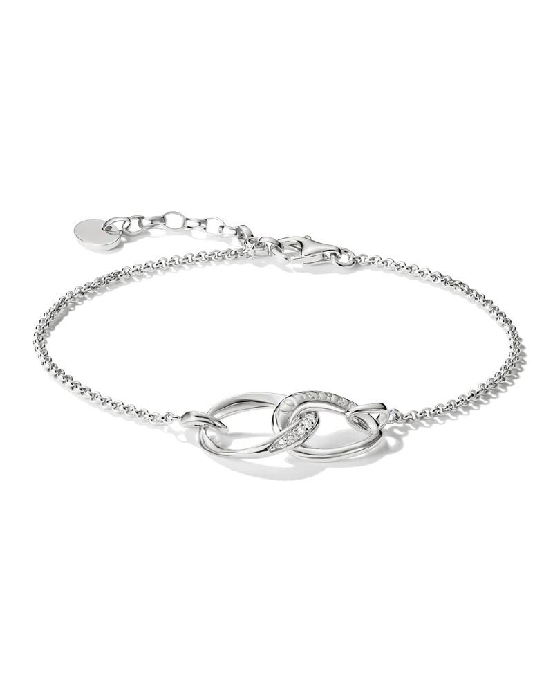 Thomas Sabo Damen Armband Together mit weißem Zirkonia, Sterlingsilber Silberfarben