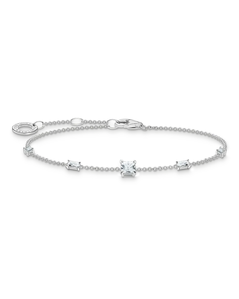 Thomas Sabo Damen Armband mit weißen Steinen silber, Sterlingsilber, Charming Collection Silberfarben