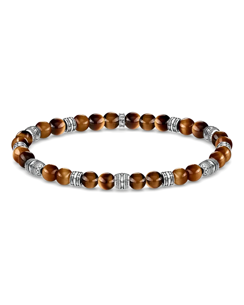 Thomas Sabo Herren Armband Talisman Tigerauge, Sterlingsilber Braun