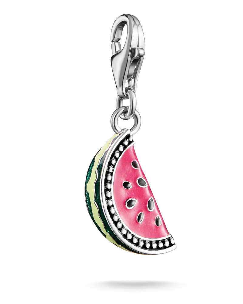Thomas Sabo Damen Charm-Anhänger Wassermelone Silber, Sterlingsilber, Charm Club Collection Grün