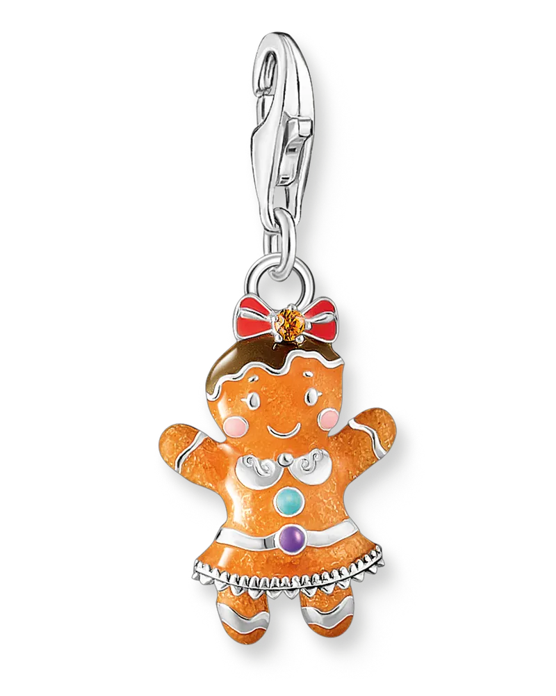 Thomas Sabo Charm-Anhänger Lebkuchen-Mädchen Silber Blau