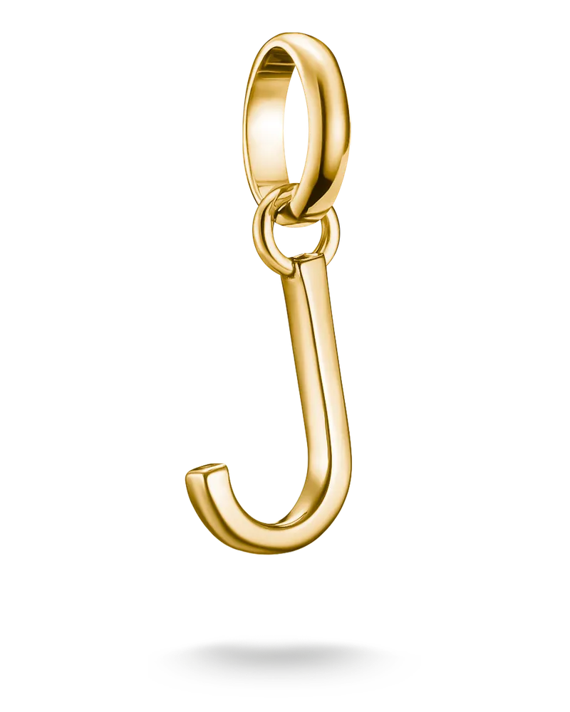 Thomas Sabo Damen Charm-Anhänger Buchstabe J Connect vergoldet, Sterlingsilber Gelbgold vergoldet Gelbgoldfarben