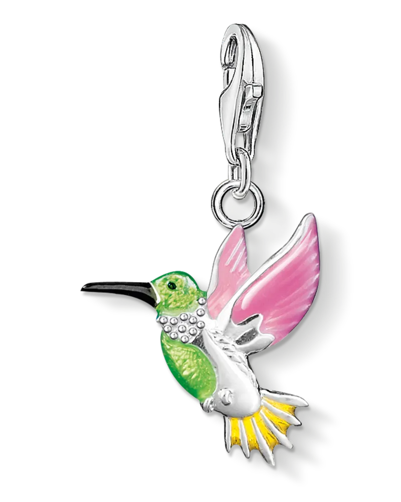 Thomas Sabo Damen Charm-Anhänger Bunter Kolibri, Sterlingsilber, Charm Club Collection Gelb