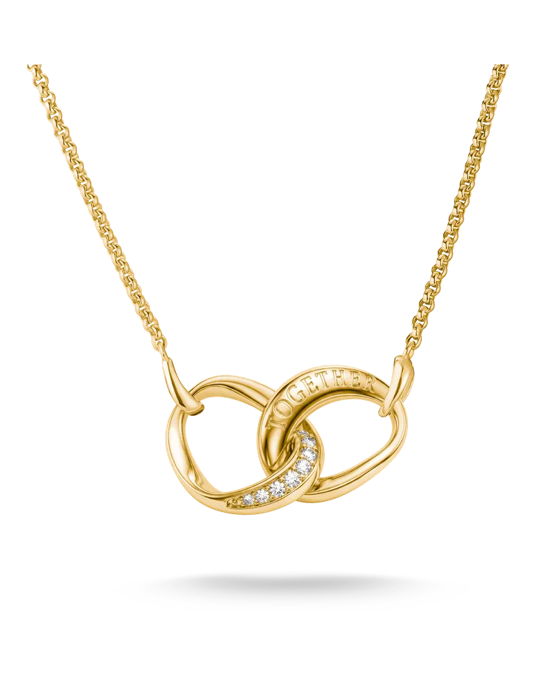 Thomas Sabo Damen Kette Together mit weißem Zirkonia, M01 Gelbgoldfarben