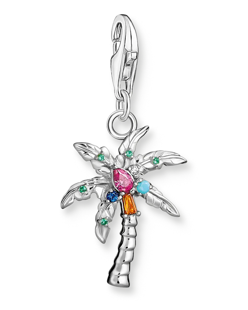 Thomas Sabo Charm-Anhänger bunte Palme Silber Blau