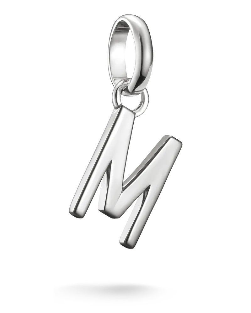 Thomas Sabo Damen Charm-Anhänger Buchstabe M Connect Silber, Sterlingsilber Silberfarben