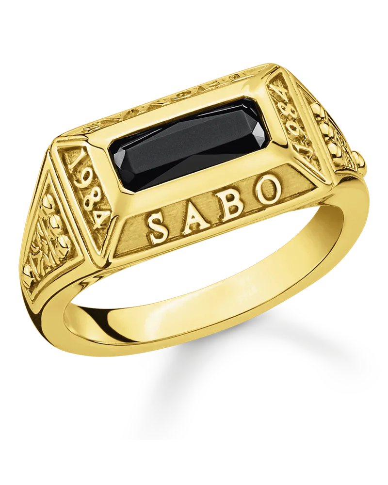 Thomas Sabo Herren Ring College Ring gold, Sterlingsilber Gelbgold vergoldet Gelbgoldfarben