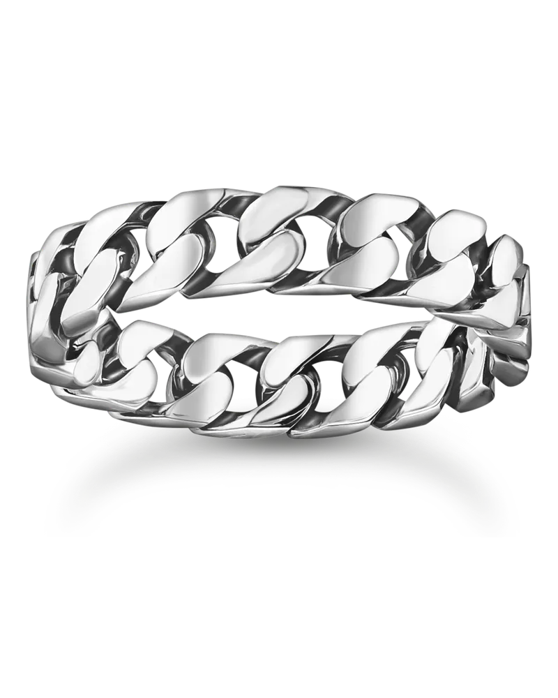 Thomas Sabo Herren Ring Kettenglieder Silber, Sterlingsilber geschwärzt Silberfarben