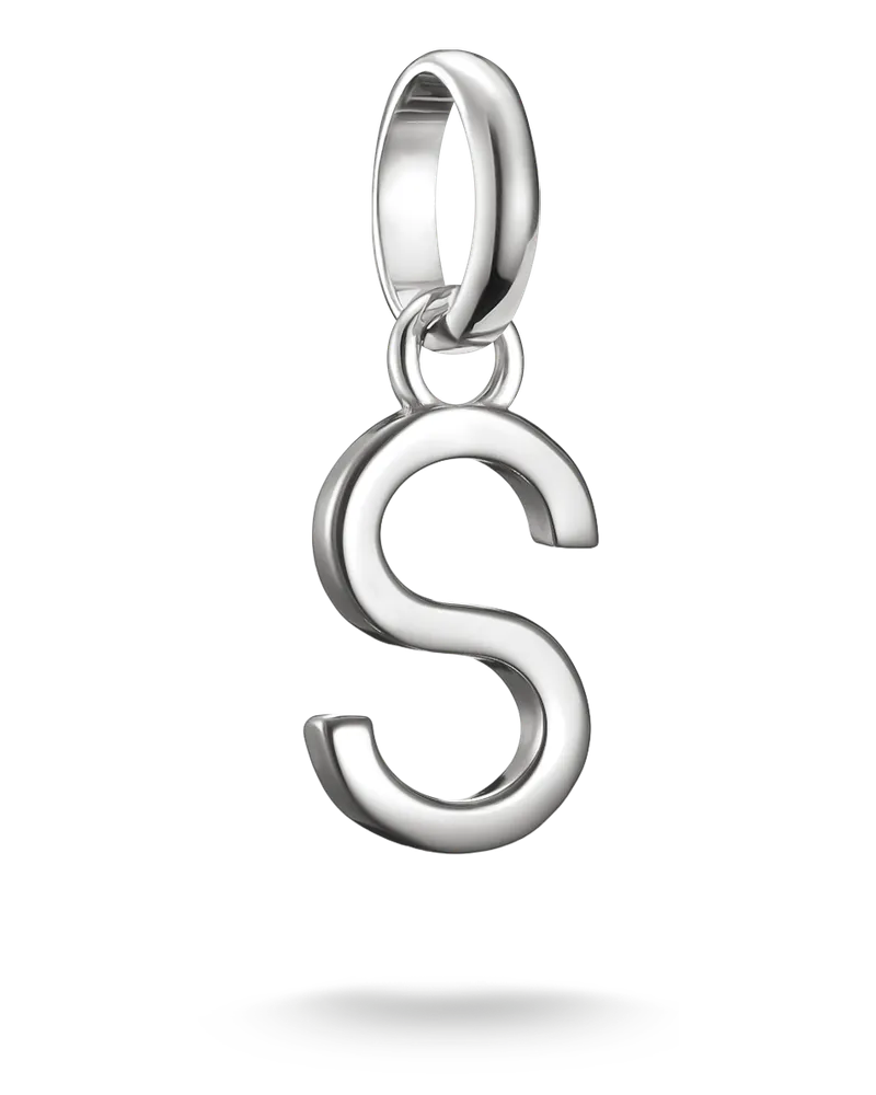 Thomas Sabo Damen Charm-Anhänger Buchstabe S Connect Silber, Sterlingsilber Silberfarben