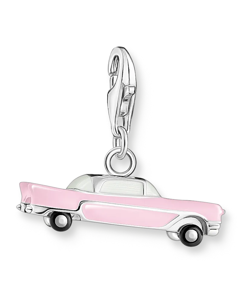 Thomas Sabo Damen Member Charm-Anhänger Vintage-Auto pink Silber, Sterlingsilber, Charm Club Collection Grau