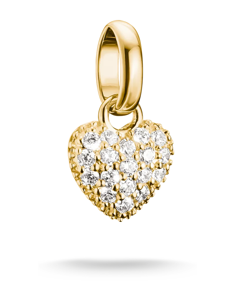 Thomas Sabo Charm Herz mit weißem Zirkonia – Connect weiß CC1370-M01-14 Gelbgoldfarben