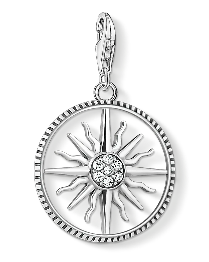 Thomas Sabo Damen Charm-Anhänger Sonne groß, Sterlingsilber, Charm Club Collection Silberfarben