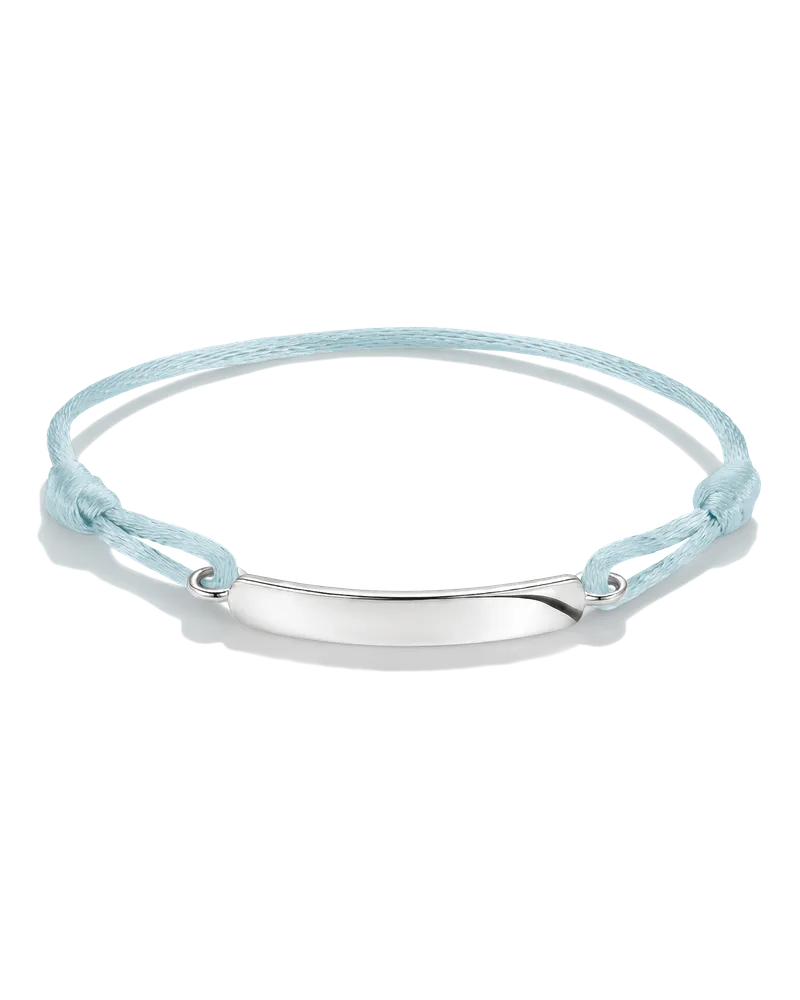 Thomas Sabo Damen Textilarmband gravierbar hellblau, Sterlingsilber Hellblau