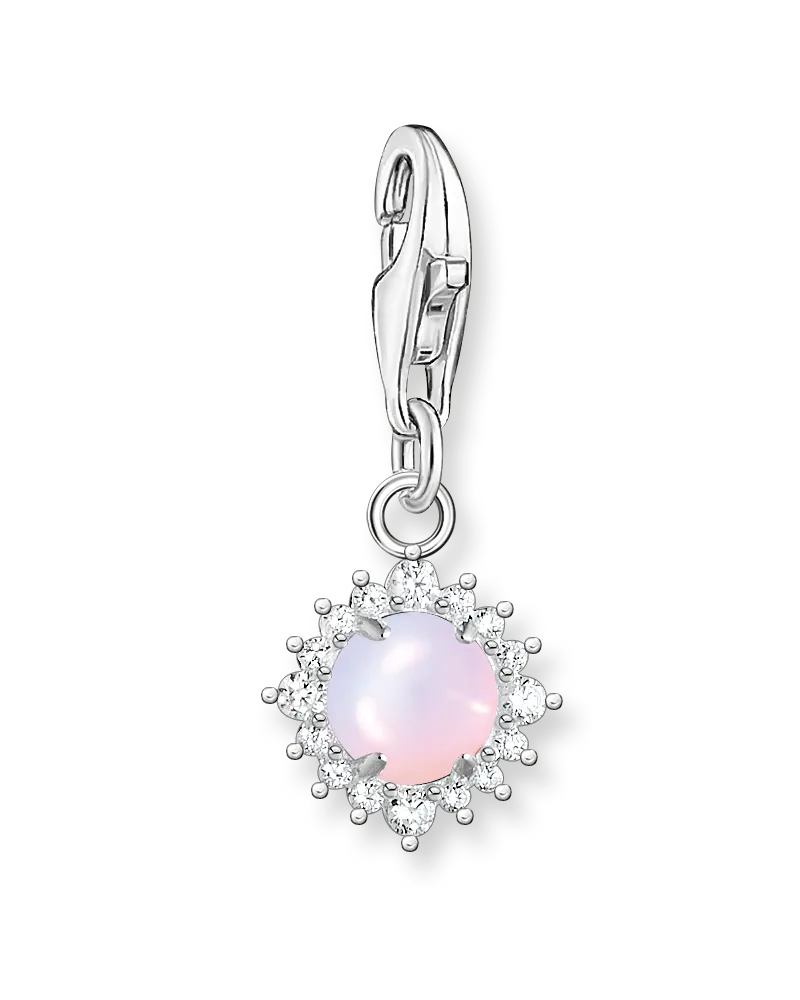 Thomas Sabo Charm-Anhänger opalfarbener Stein rosa schimmernd Pink