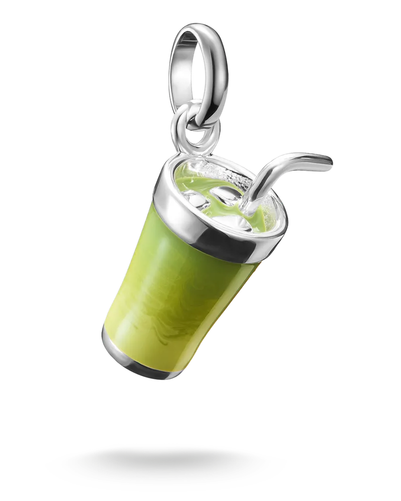 Thomas Sabo Damen Charm-Anhänger Matcha Latte Connect Silber, Sterlingsilber Grün