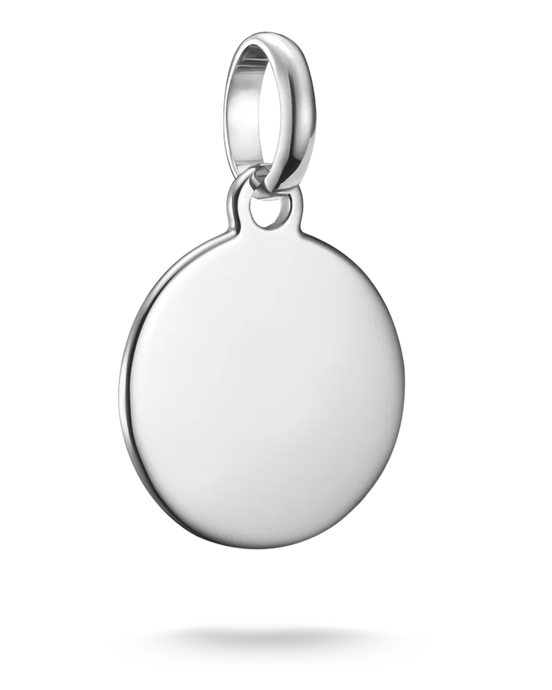Thomas Sabo Damen Charm-Anhänger Coin Connect Silber mit Gravur, Sterlingsilber Silberfarben