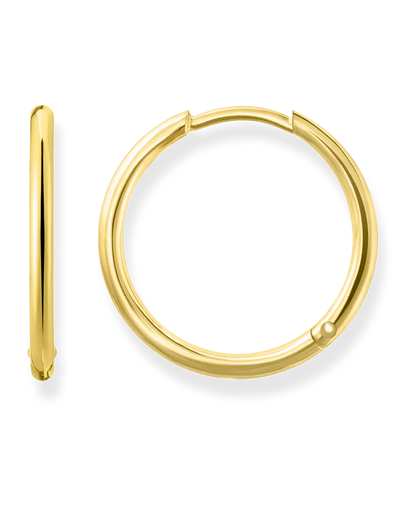 Thomas Sabo Damen Creolen Mittel, Sterlingsilber Gelbgold vergoldet Gelbgoldfarben