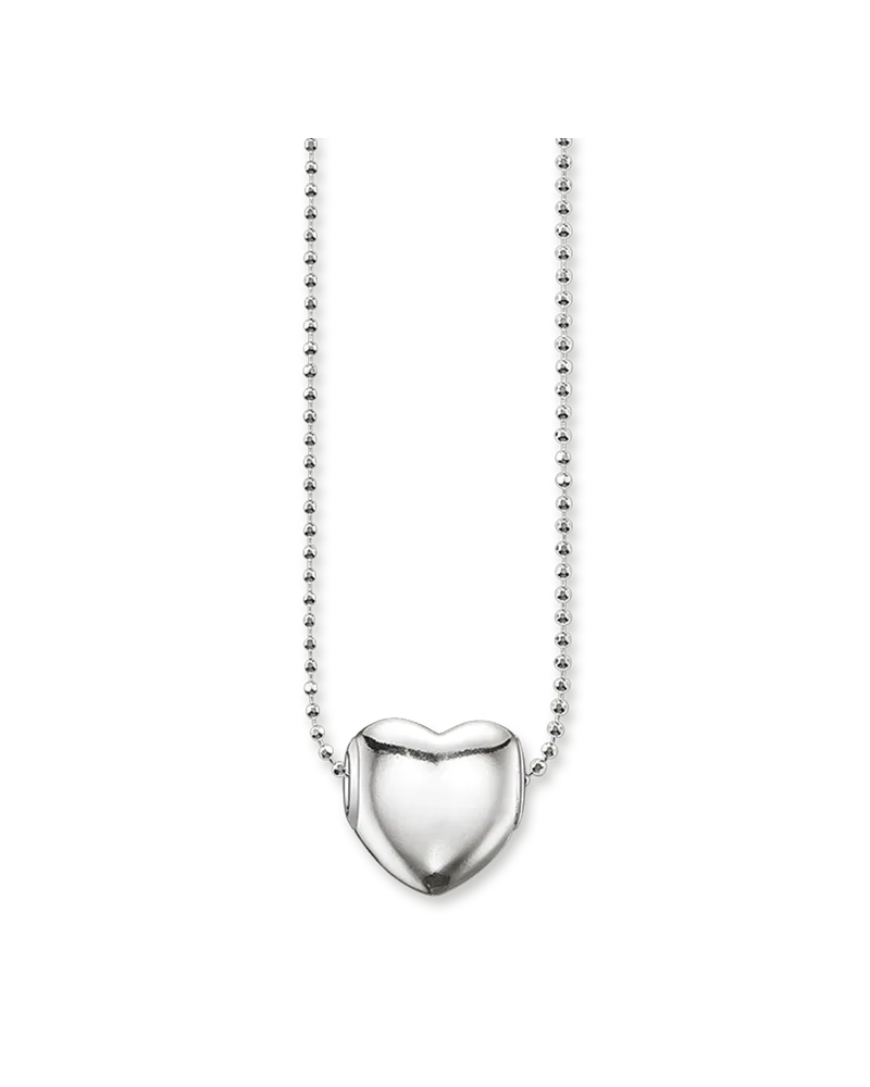 Thomas Sabo Damen Kette Herz, Sterlingsilber, Karma Beads Silberfarben