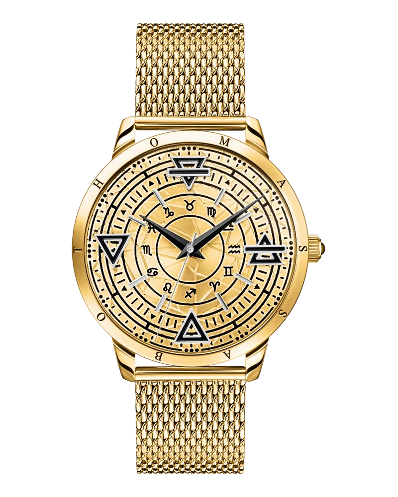 Thomas Sabo Herren Herrenuhr Elements of Nature gelbgoldfarben, Edelstahl Gelbgoldfarben