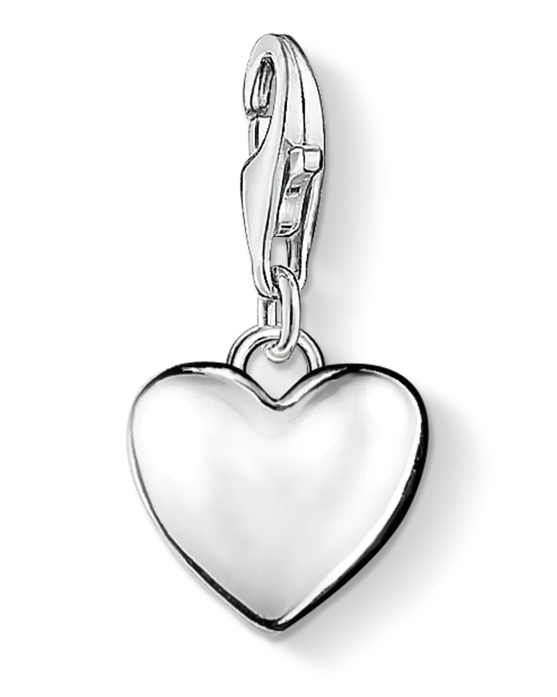 Thomas Sabo Damen Charm-Anhänger Herz, Sterlingsilber, Charm Club Collection Silberfarben
