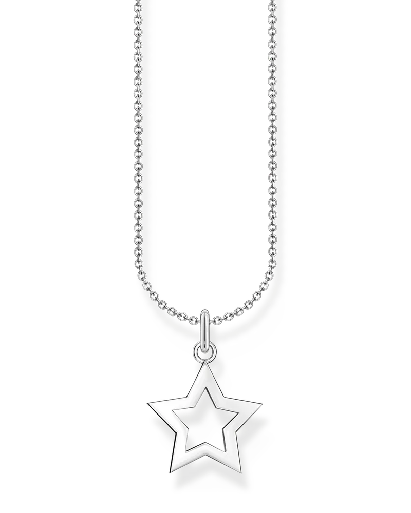 Thomas Sabo Damen Kette mit Stern-Anhänger Silber, Sterlingsilber, Charming Collection Silberfarben