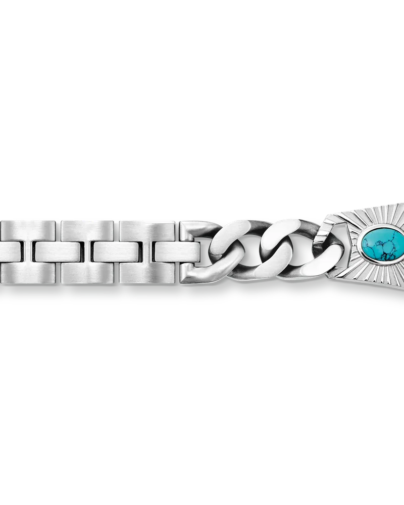 Thomas Sabo Damen Edelstahlarmband 20mm Silber/Blau, Edelstahl Silberfarben