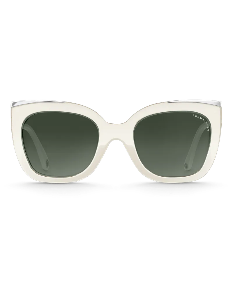 Thomas Sabo Damen Sonnenbrille Audrey Cat-Eye, Sterlingsilber geschwärzt Grau