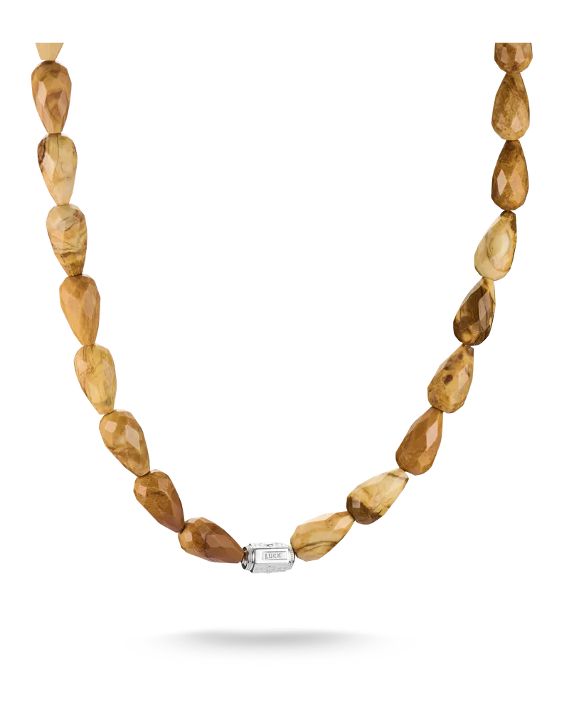 Thomas Sabo Damen Kette Gelbe Jaspis Beads Elyndra Silber, Sterlingsilber geschwärzt Natur