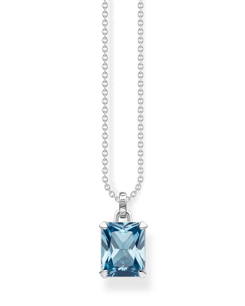 Thomas Sabo Kette mit aqua Stein Silber Blau