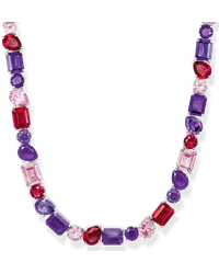 Thomas Sabo Choker mit bunten Steinen in drei Schliffarten Silber Pink