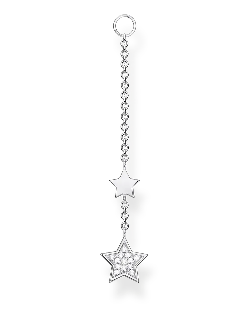 Thomas Sabo Damen Einzel Ohrring Anhänger Sterne silber, Sterlingsilber, Charming Collection Silberfarben