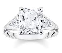 Ring mit weißen Steinen Silber