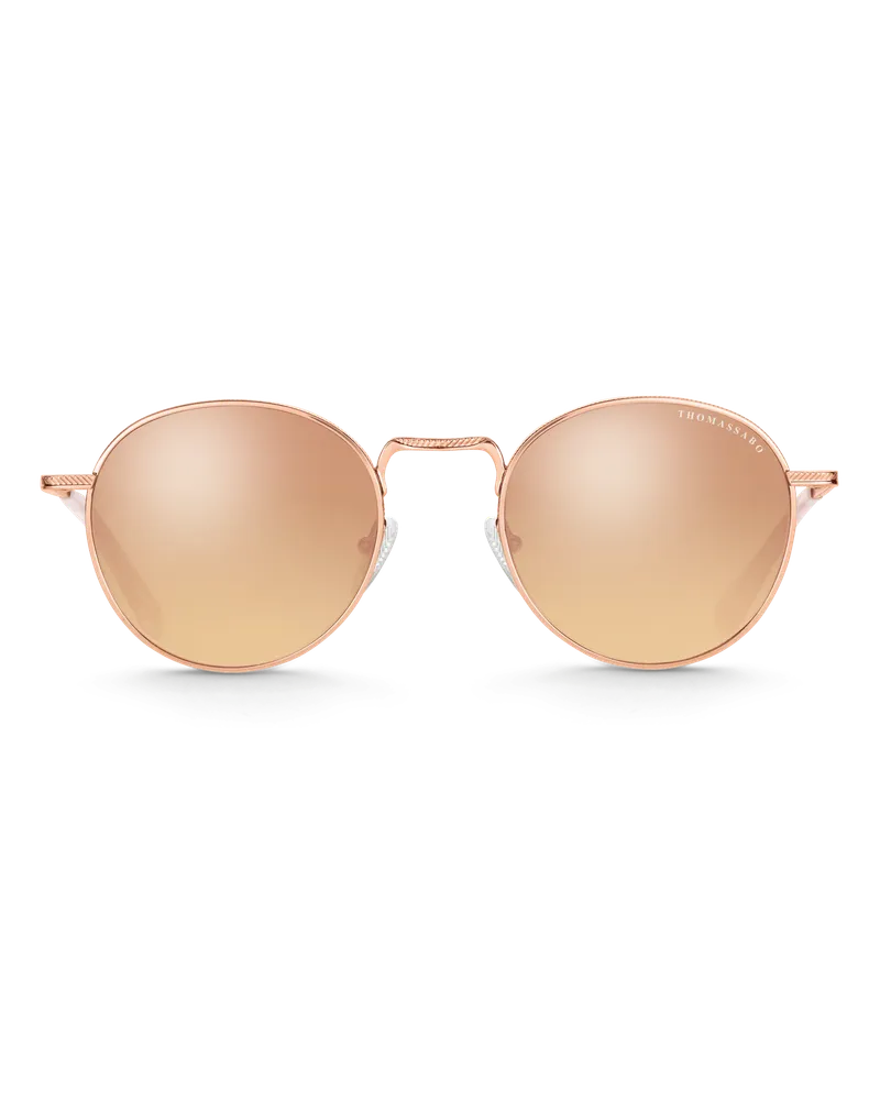 Thomas Sabo Damen Sonnenbrille Johnny Panto Verspiegelt, Edelstahl / Silikon Pink
